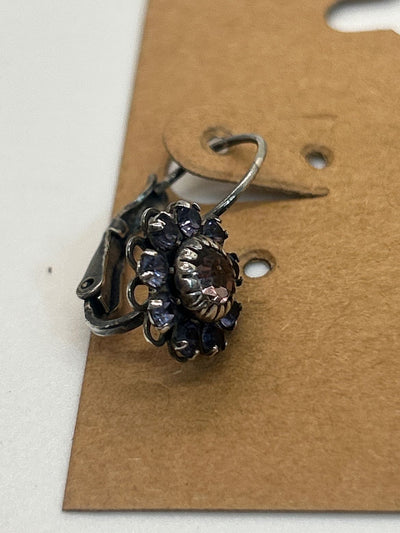 Liz Palacios Purple Swarovski Crystal Earrings Vintage