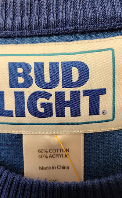 Budweiser Bud Light Men's Size XXL Blue Sweater