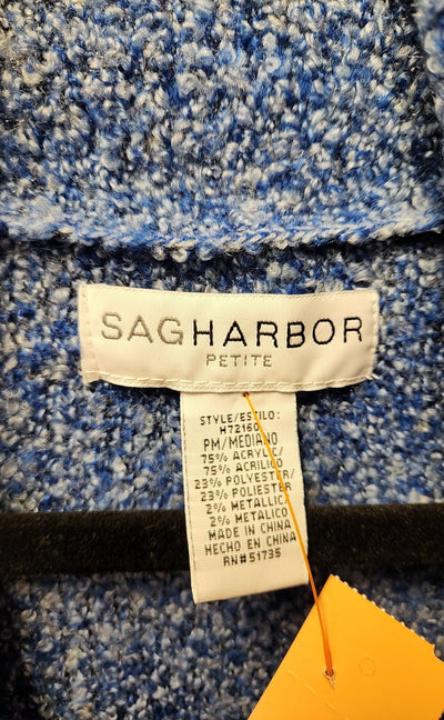 Sag Harbor Women's Size M Petite Blue Cardigan