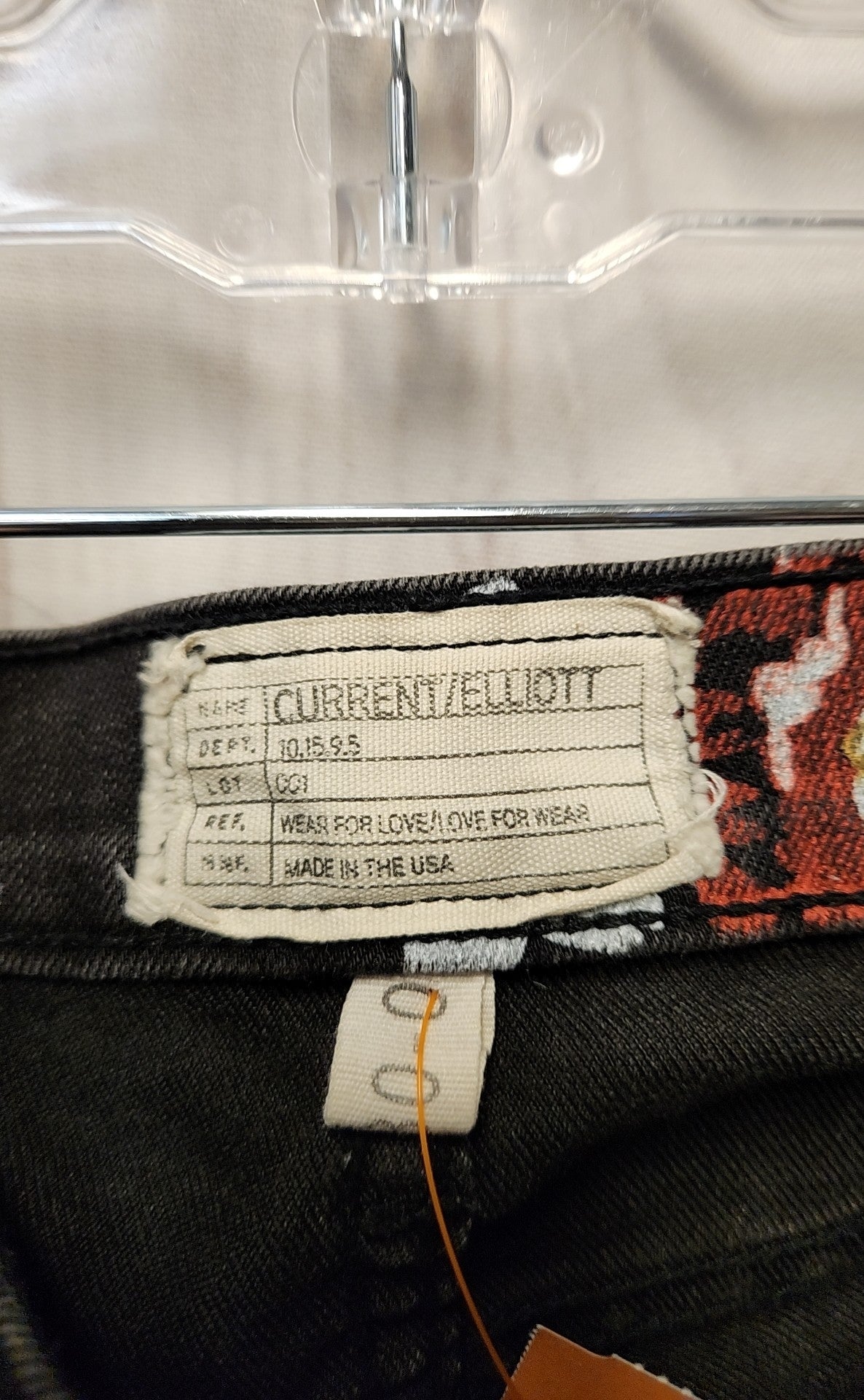 Current Elliott Women's Size 30 (9-10) Black Floral Jeans