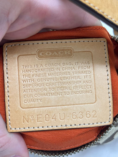 VTG Coach 6362 Brown Sig Logo Canvas Hamptons Mini Purse Bag AS IS