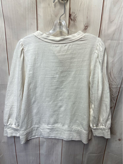 Loft Women's Size L White Long Sleeve Top