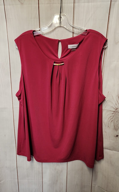 Calvin Klein Women's Size 2X Pink Sleeveless Top