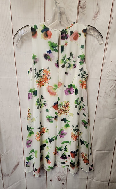 Calvin Klein Women's Size 2 White Floral Dress