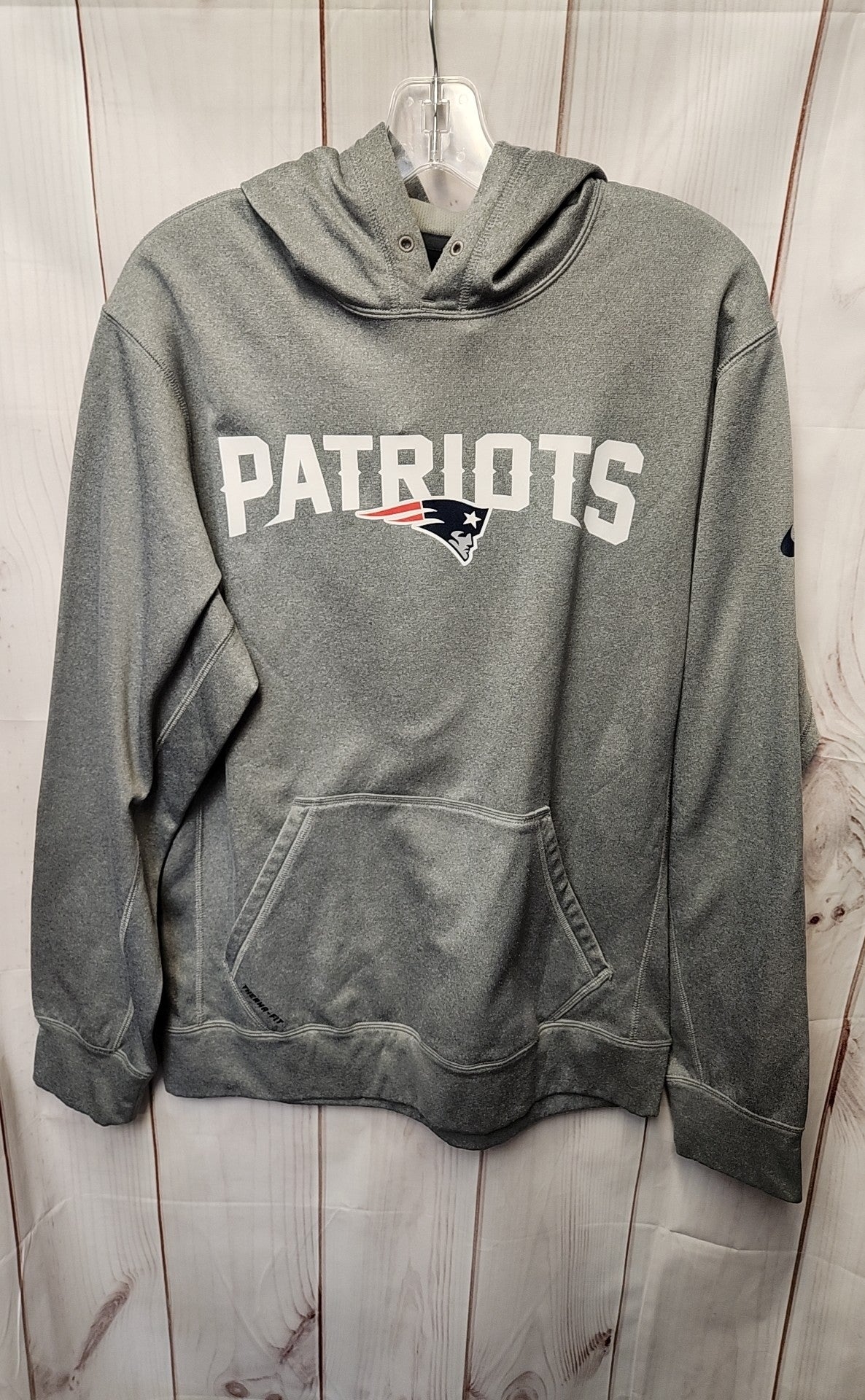 New England Patriots NFL Nike Men's Size S Gray Hooded Sweatshirt