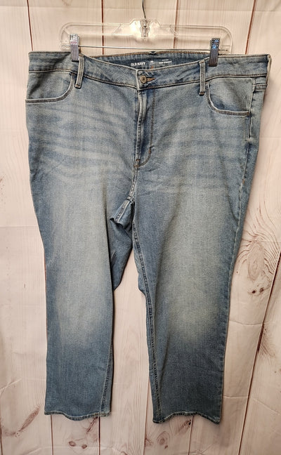 Old Navy Women's Size 20 Blue Denim Jeans High Rise Wow Straight