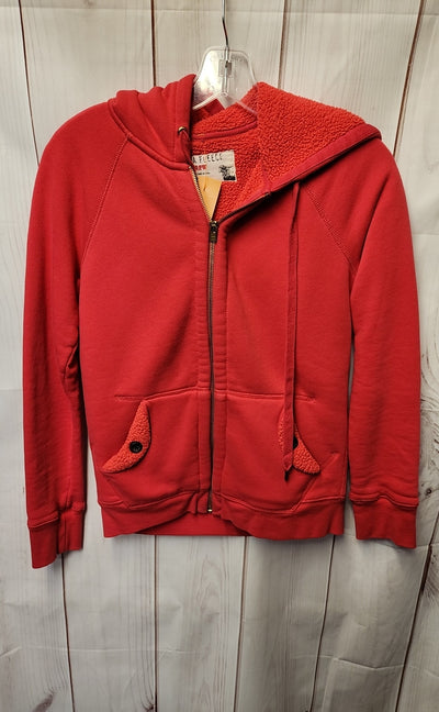 J Crew Women's Size S Red Full Zip Hooded Sweatshirt