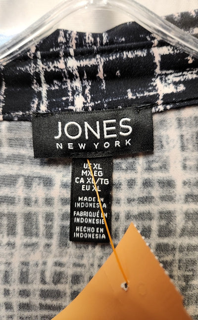 Jones New York Women's Size XL Black 3/4 Sleeve Top