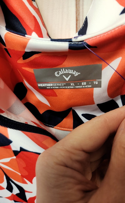 Callaway Women's Size XL Coral Floral Long Sleeve Top