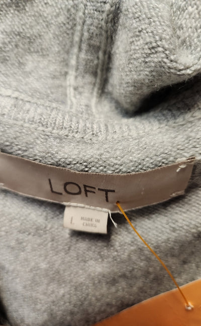 Loft Women's Size L Gray Hooded Sweater
