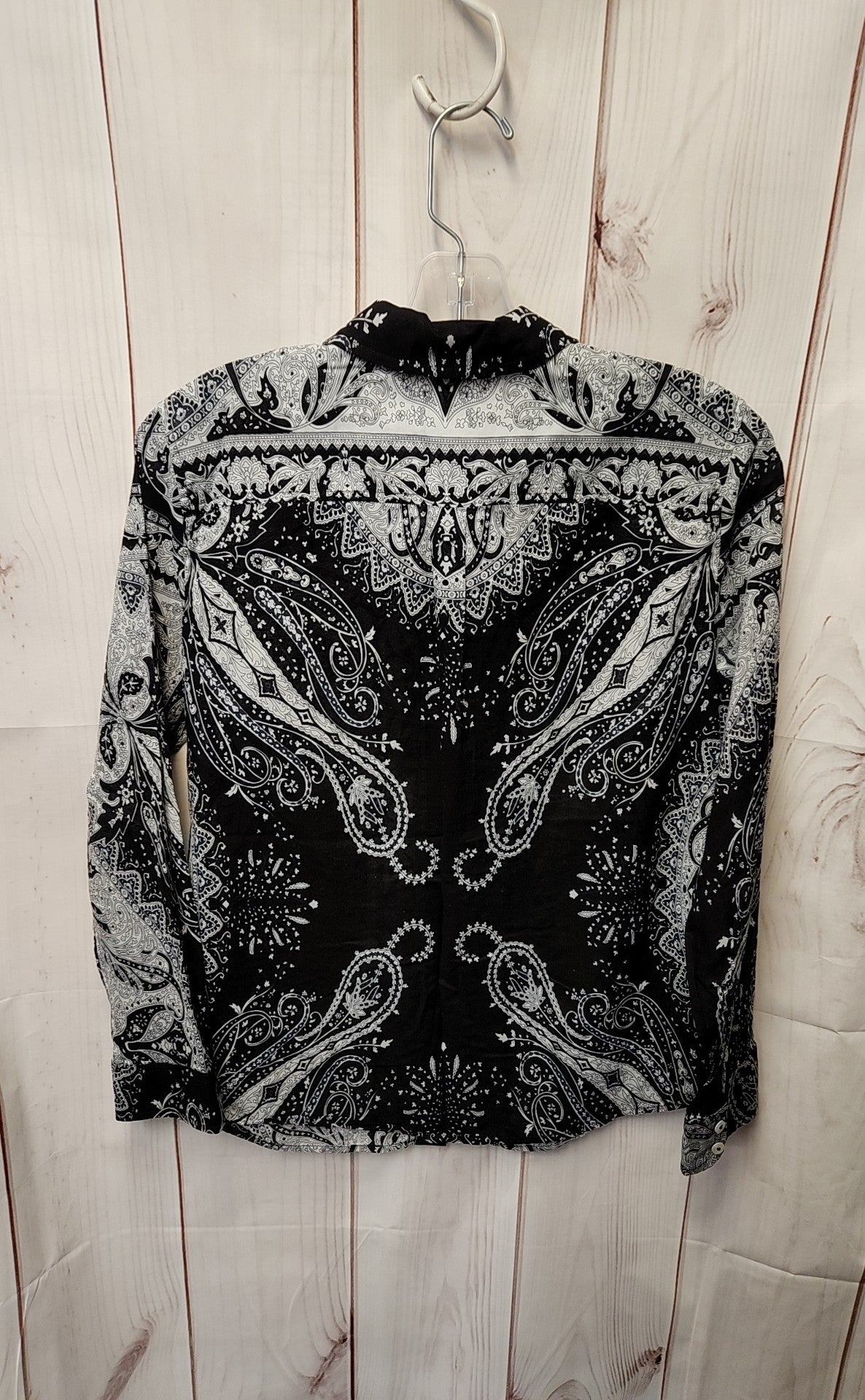 Talbots Women's Size S Petite Black & White Long Sleeve Top