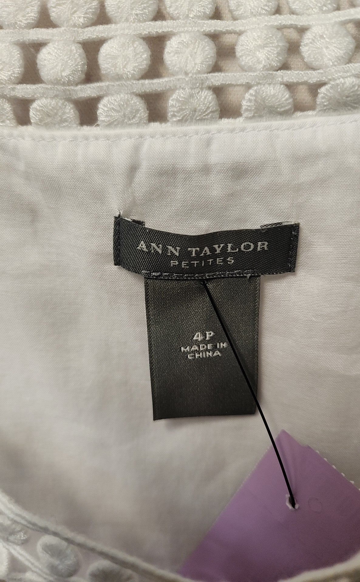 Ann Taylor Women's Size 4 Petite White Sleeveless Top