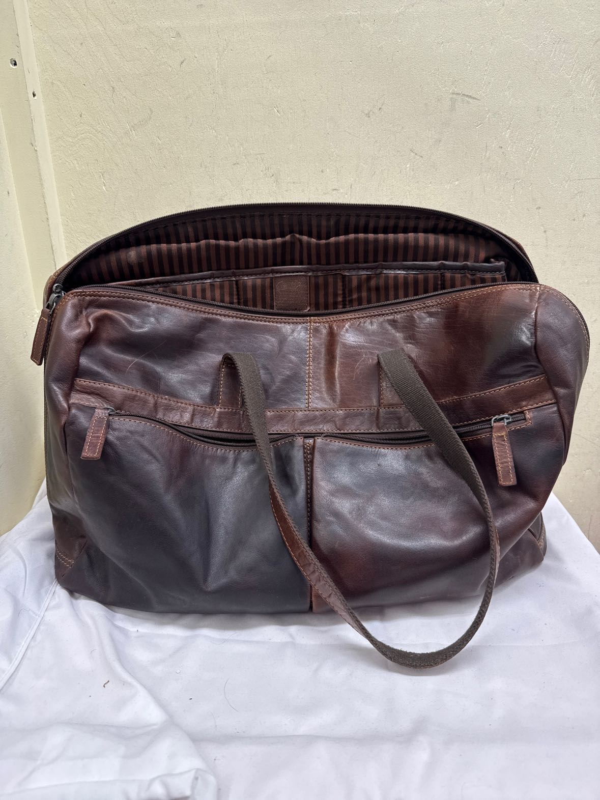 Jack Georges Brown Leather Duffle Bag