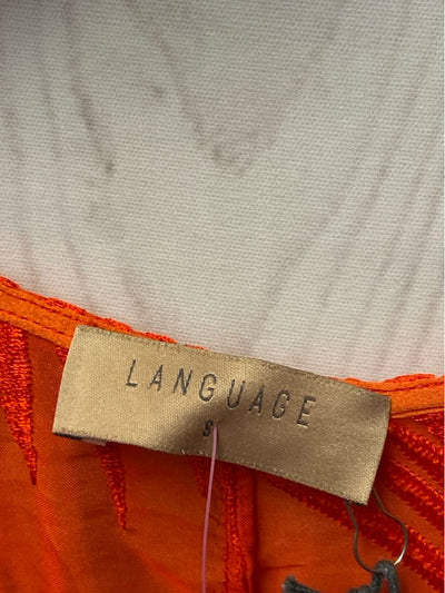 NWT Language Women's Size L Orange 3/4 Sleeve Top