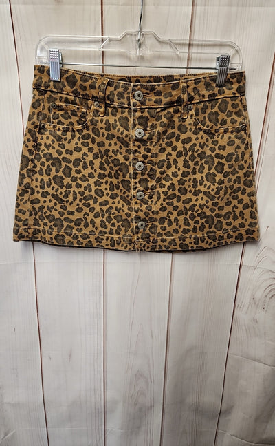 American Eagle Women's Size 0 Brown Animal Print Skirt Low Rise A-Line