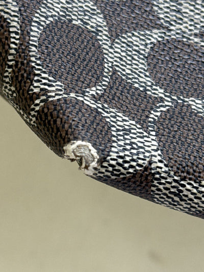 Coach L1432 Brown Leather Sig. Logo Tote Bag AS IS - wear on corners