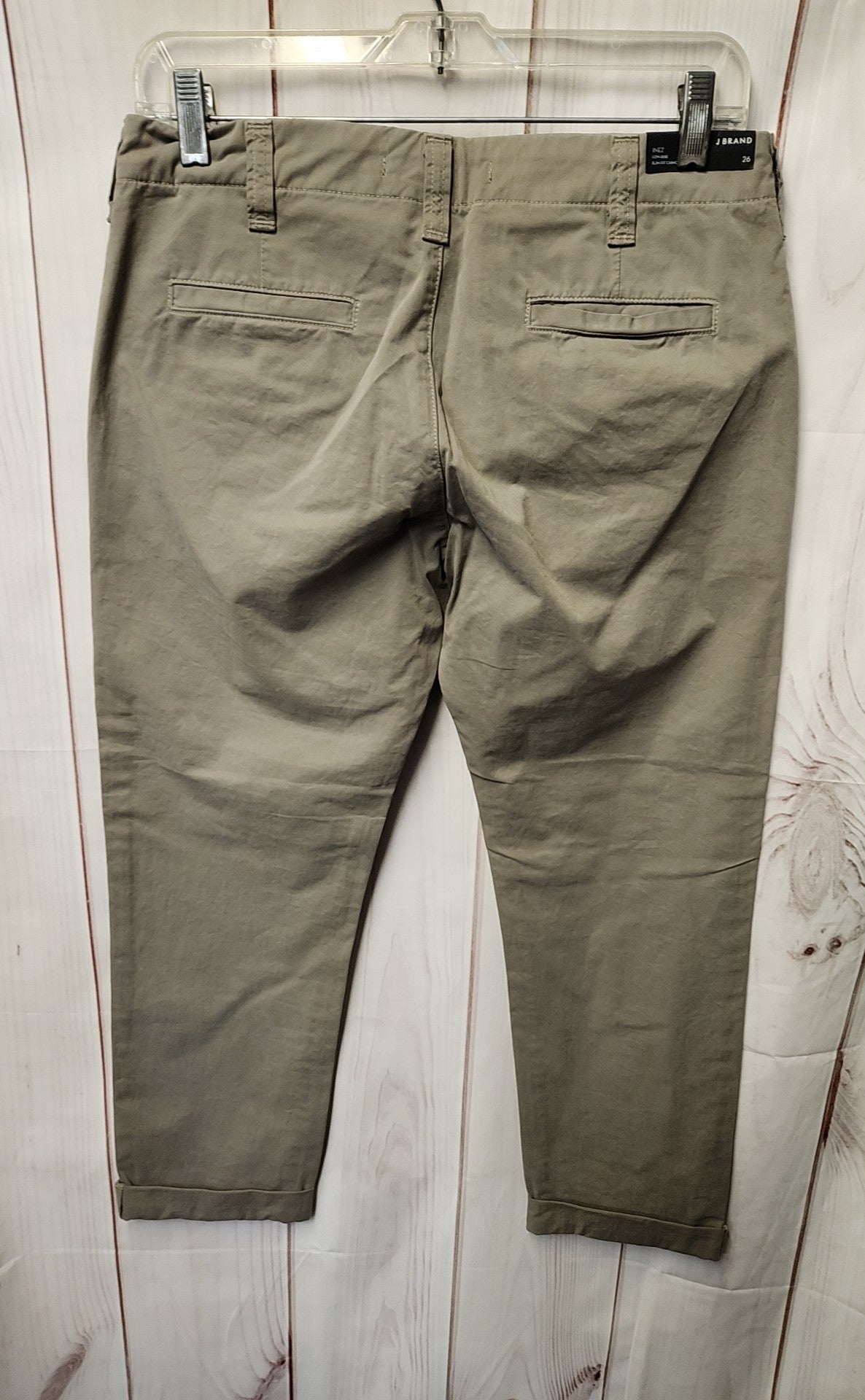 NWT J Brand Women's Size 26 (1-2) Olive Green Pants Inez Low Rise Slim Fit Chino