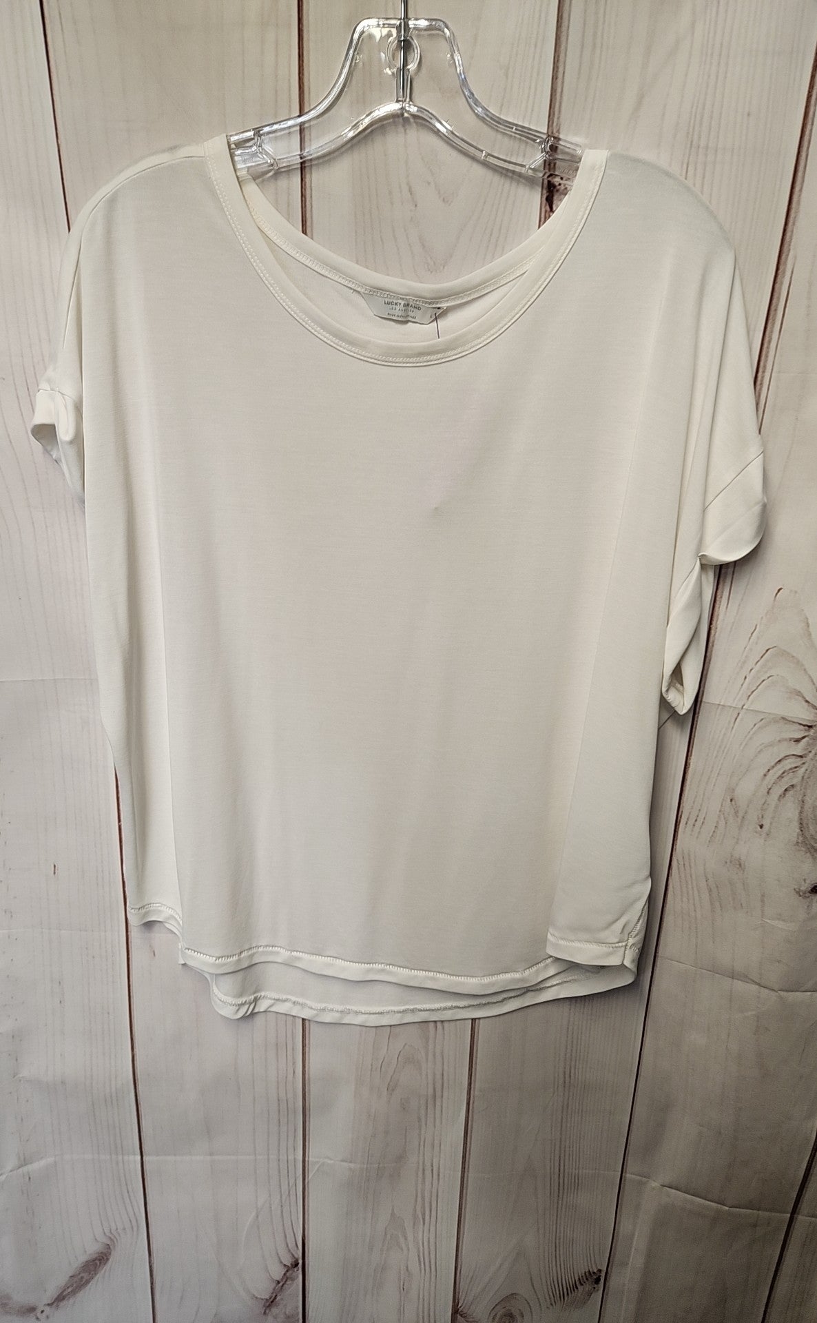 Lucky Brand Women's Size L White Short Sleeve Top