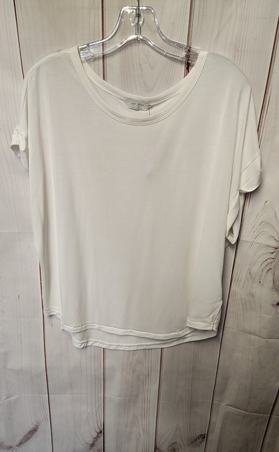 Lucky Brand Women's Size L White Short Sleeve Top