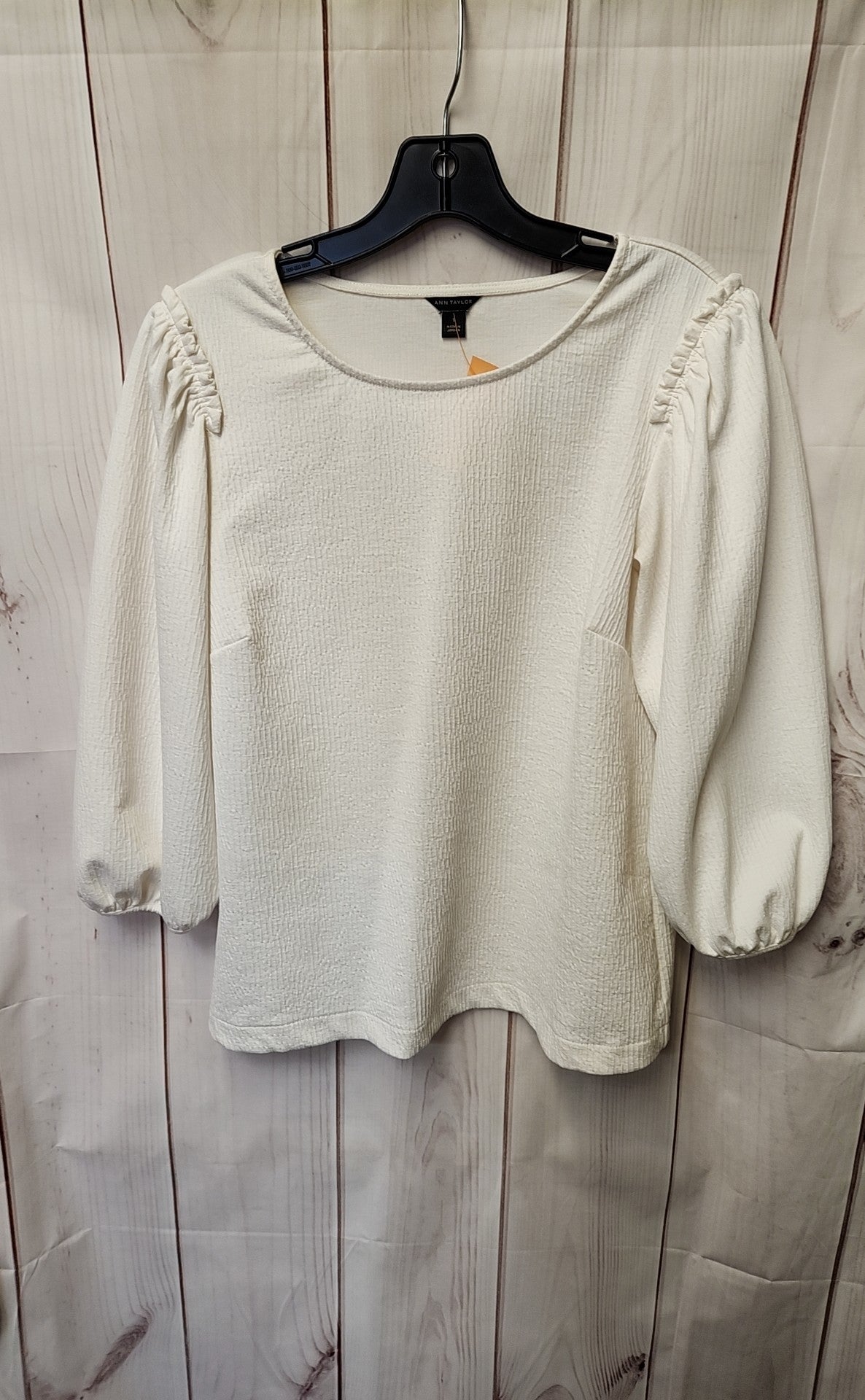 Ann Taylor Women's Size S White 3/4 Sleeve Top