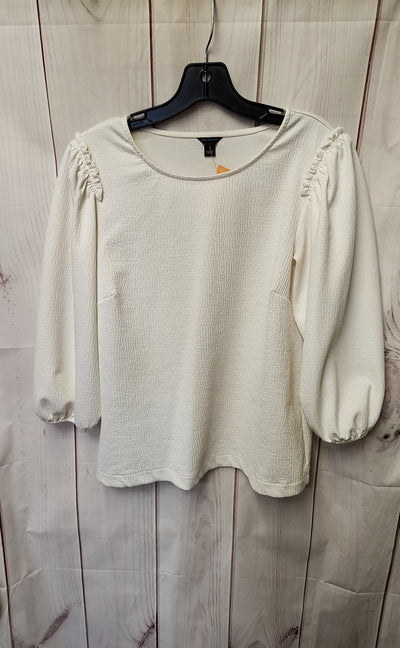 Ann Taylor Women's Size S White 3/4 Sleeve Top