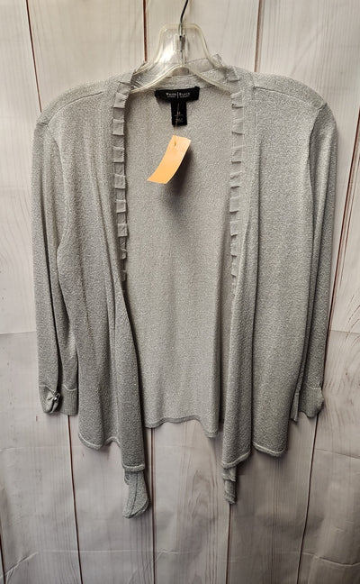 White House Black Market Women's Size M Silver Cardigan