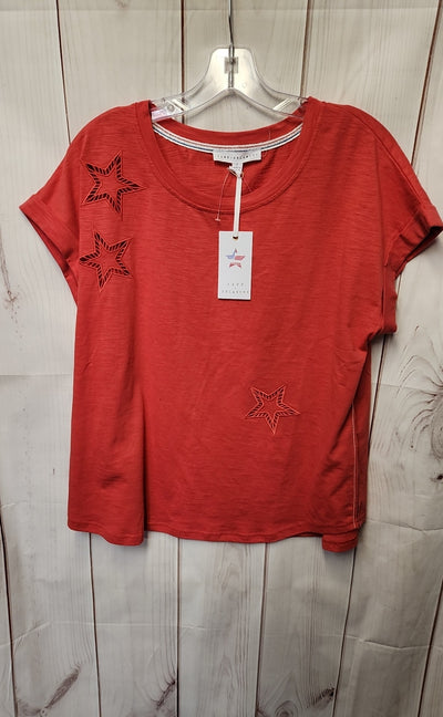 NWT Jane & Delancey Women's Size L Red Short Sleeve Top