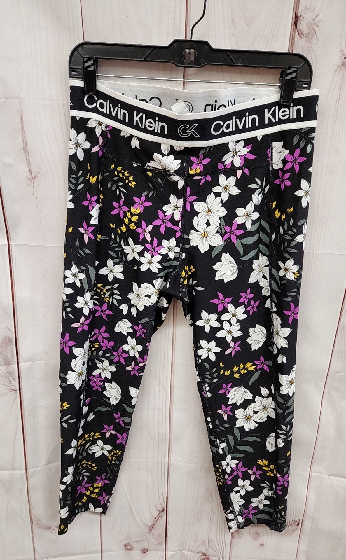 Calvin Klein Women's Size XL Black Floral Leggings