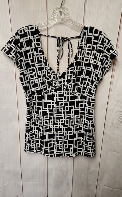 Essentials By Milano Women's Size S Black Short Sleeve Top
