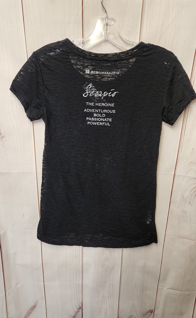 BCBG Maxazria Women's Size XS Black Short Sleeve Top
