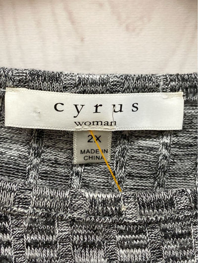 Cyrus Women's Size 2X Gray Long Sleeve Top