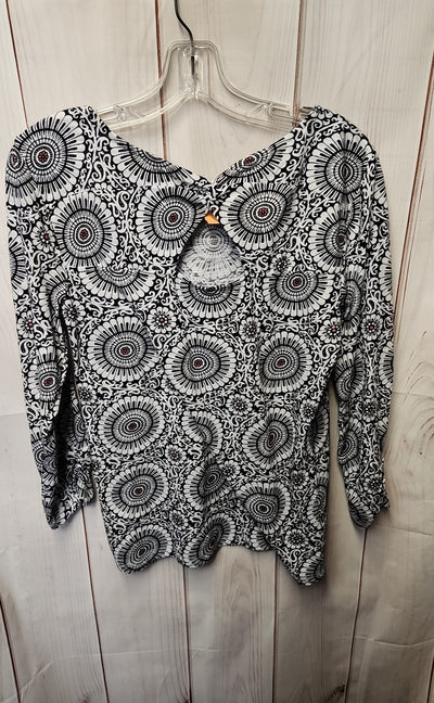 NWT Talbots Women's Size S White & Black 3/4 Sleeve Top