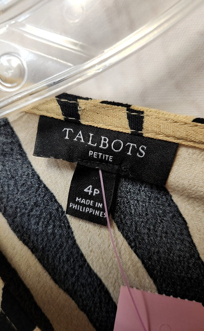 Talbots Women's Size 4 Petite Beige Animal Print Dress