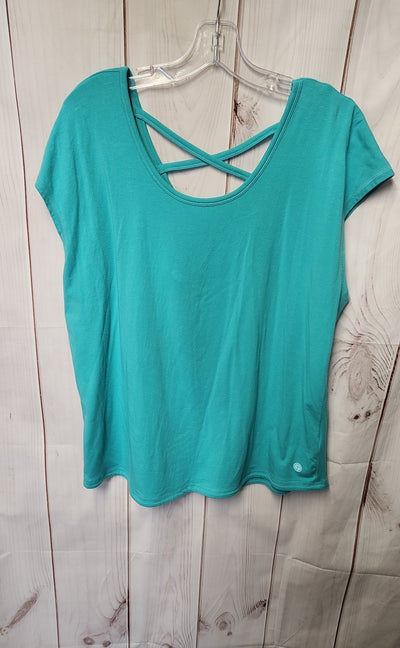 Talbots Women's Size XL Petite Teal Short Sleeve Top