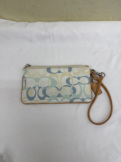 Coach Light Blue Wristlet AS IS - marks on front & back