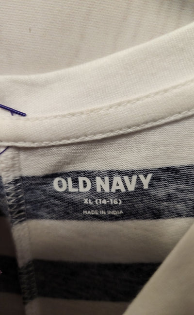 Old Navy Girl's Size 14/16 White & Blue Dress