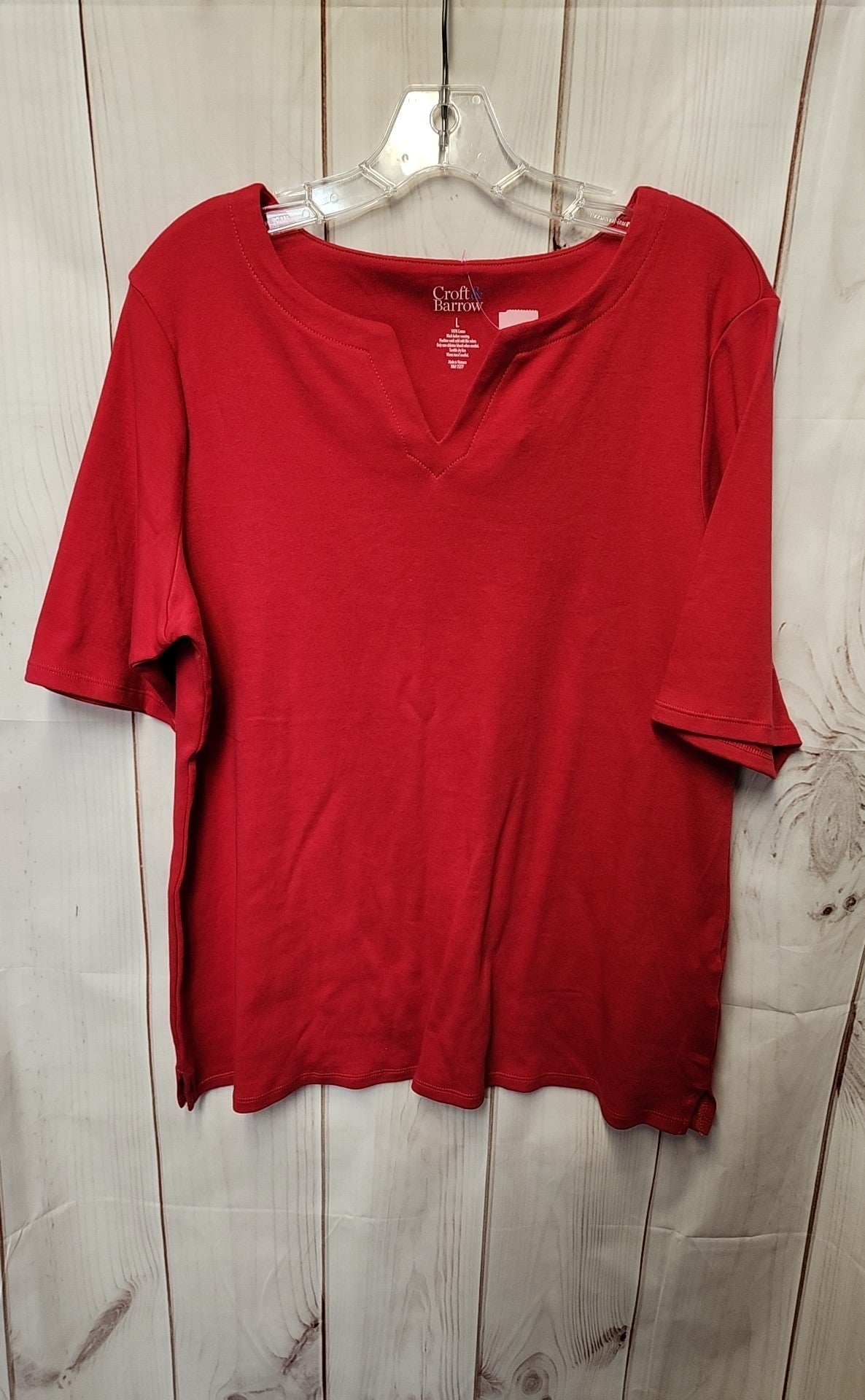 Croft & Barrow Women's Size L Red Short Sleeve Top