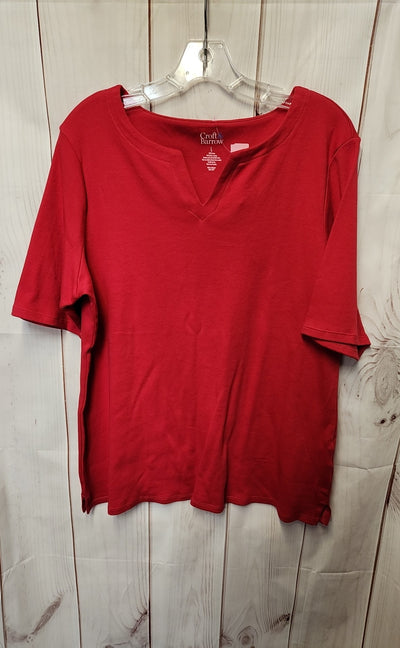 Croft & Barrow Women's Size L Red Short Sleeve Top