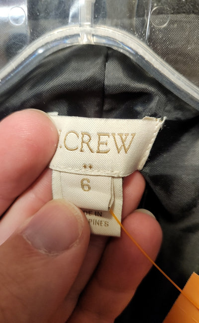 J Crew Women's Size 6 Black Wool Blend Coat