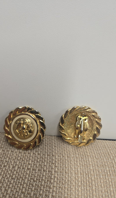 Gold Disk Clip-on Earrings