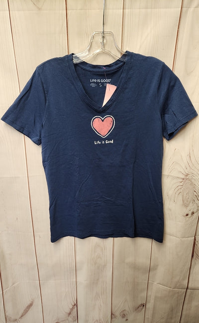 Life Is Good Women's Size S Navy Short Sleeve Top