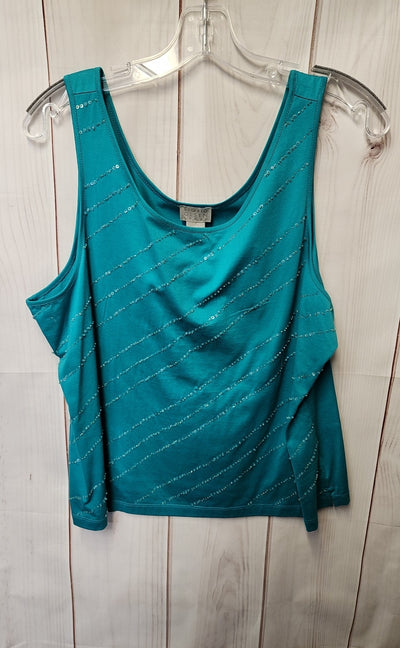 Sigrid Olsen Women's Size XL Teal Sleeveless Top