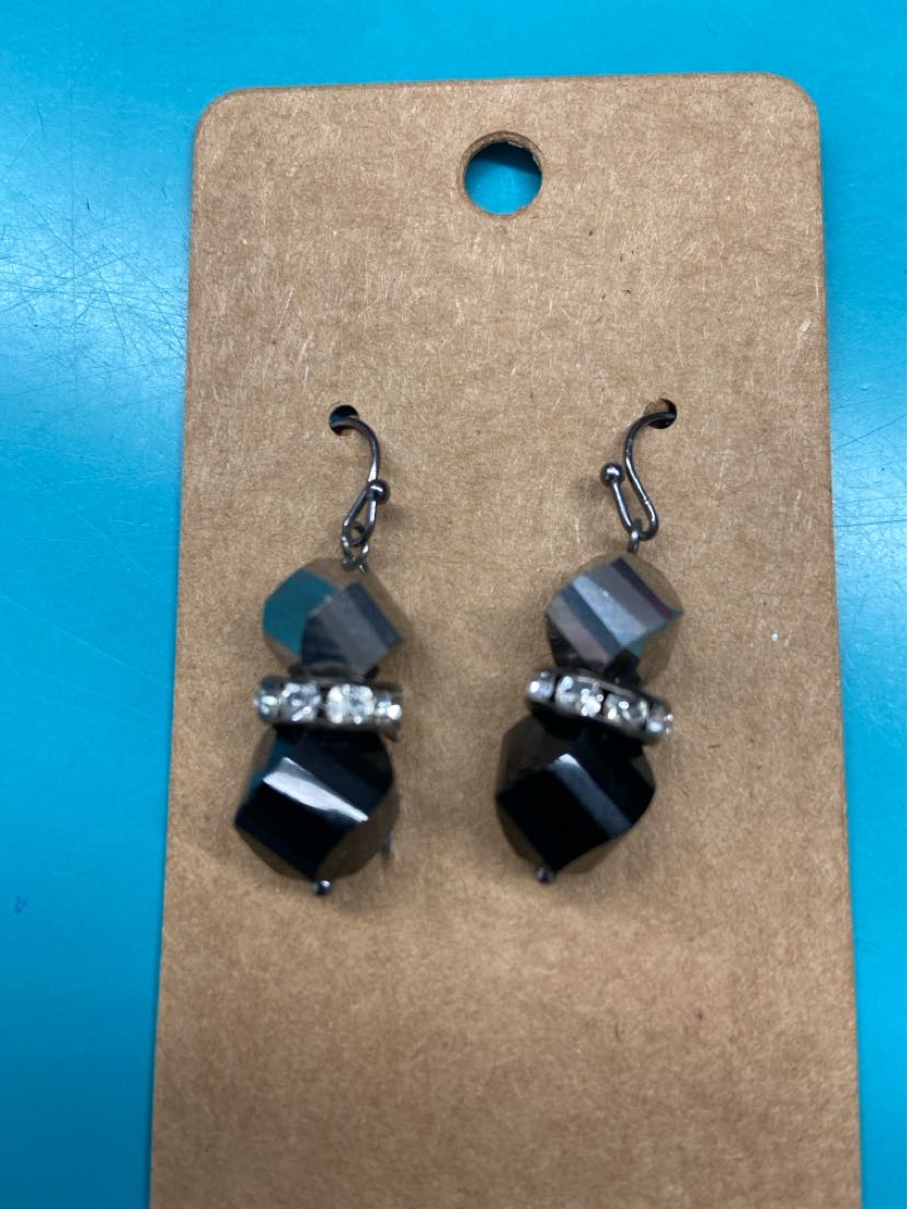 Black Beaded Earrings