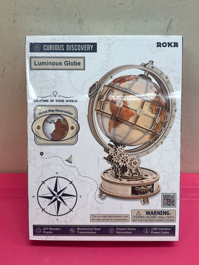 NIB Rokr Luminous Globe DIY Wooden Puzzle
