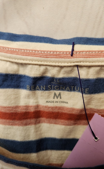 LL Bean Women's Size M Red & White Short Sleeve Top