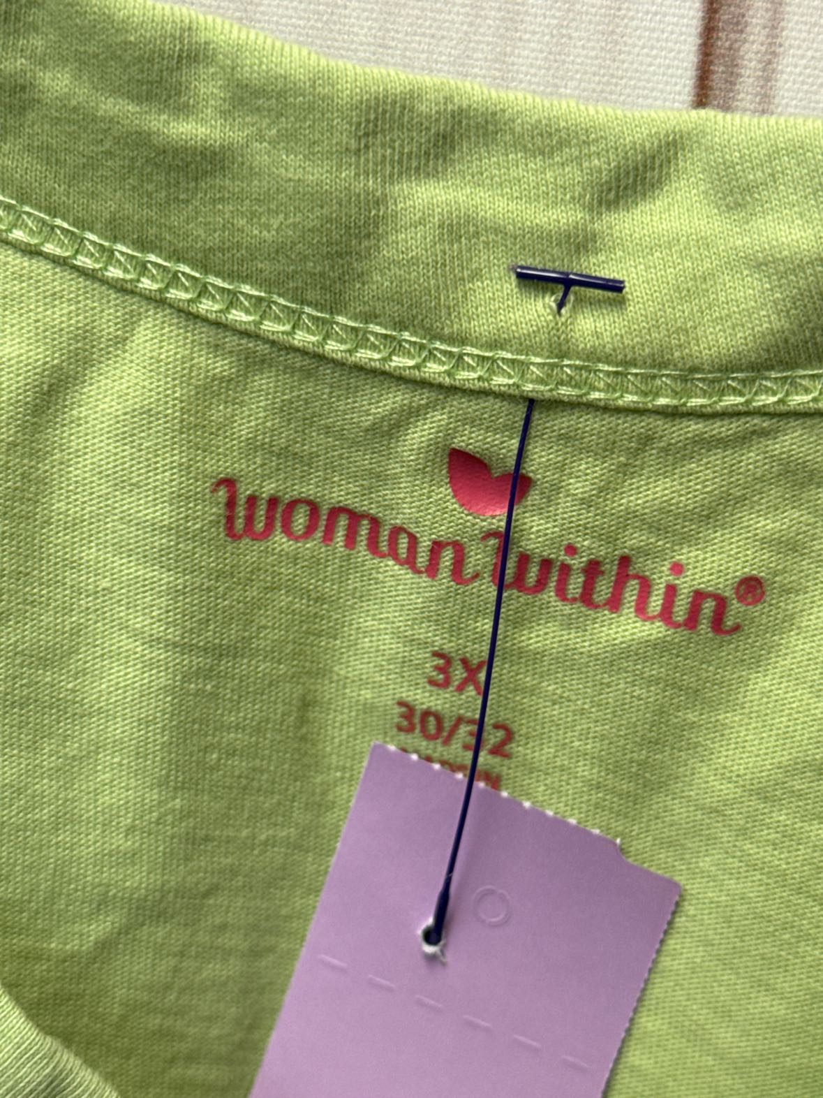Woman Within Women's Size 3X Green Cold Shoulder Top