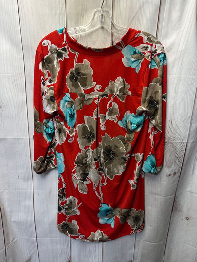 Sew in Love Women's Size S Red Floral 3/4 Sleeve Top
