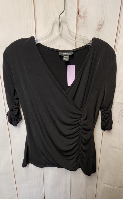 Style & Co Women's Size M Petite Black 3/4 Sleeve Top