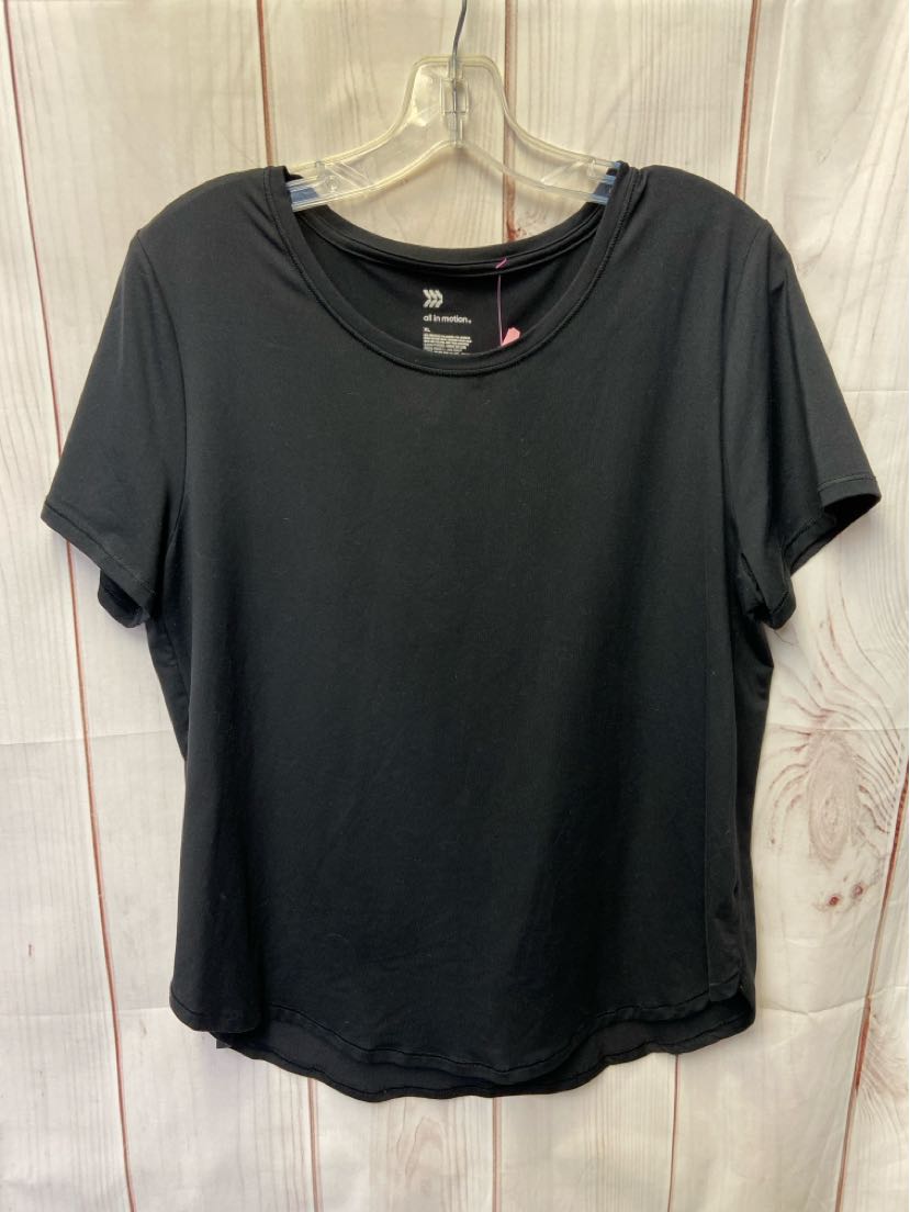 All in Motion Women's Size XL Black Short Sleeve Top