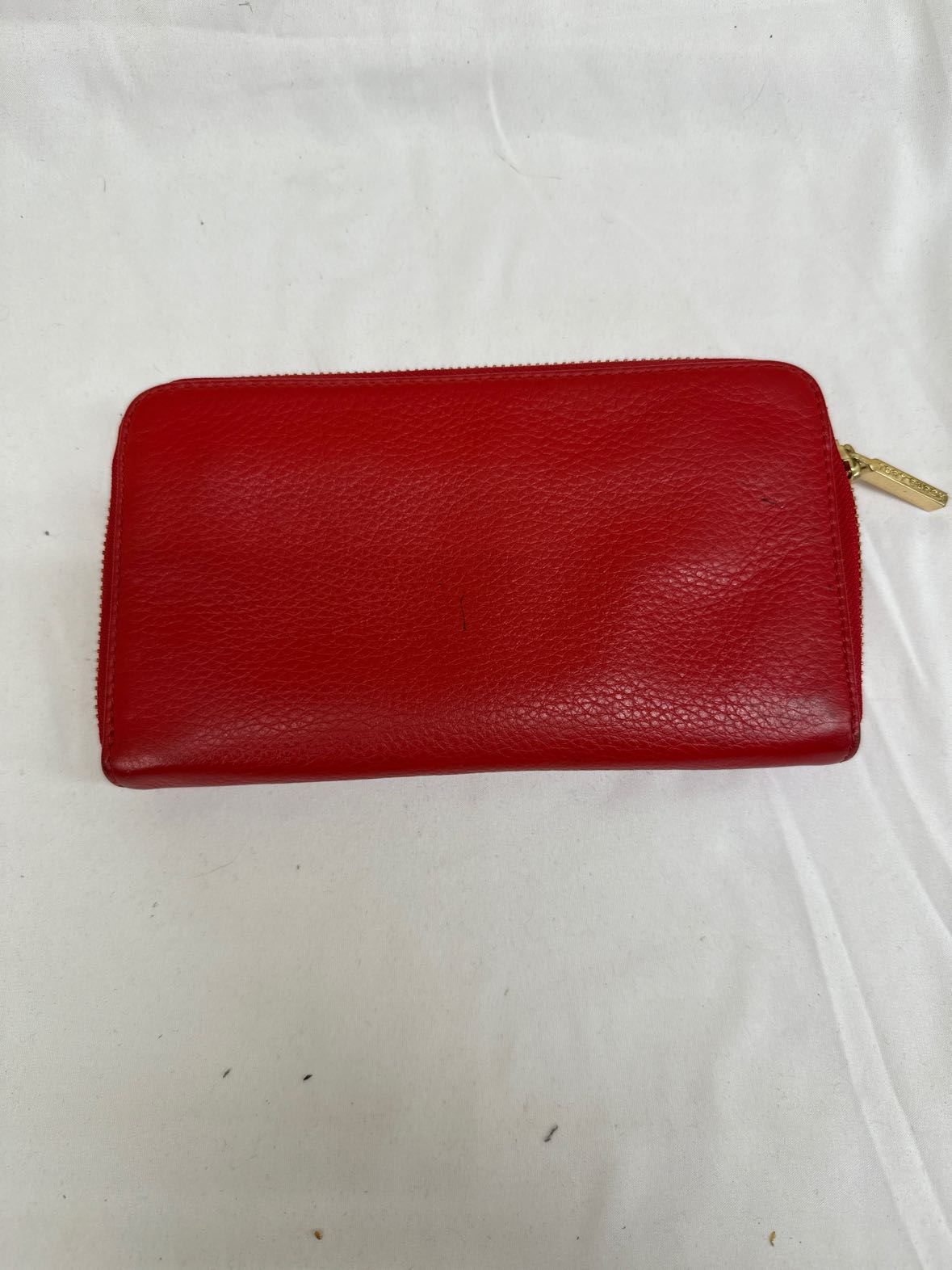 Tory Burch Red Wallet - As Is pen marks on back